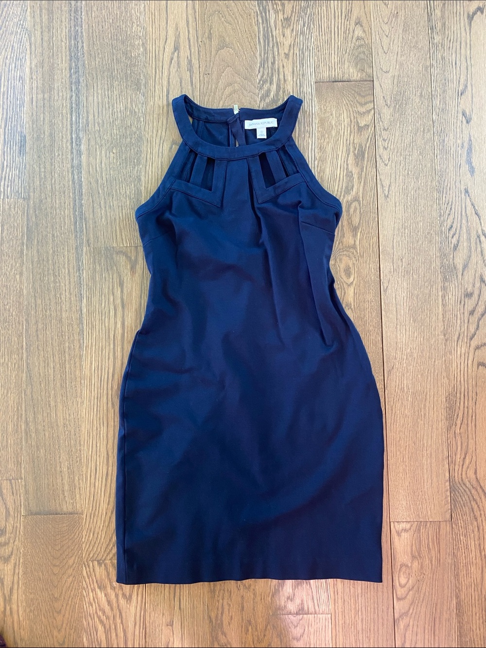Banana Republic Navy Cutout Halter Dress